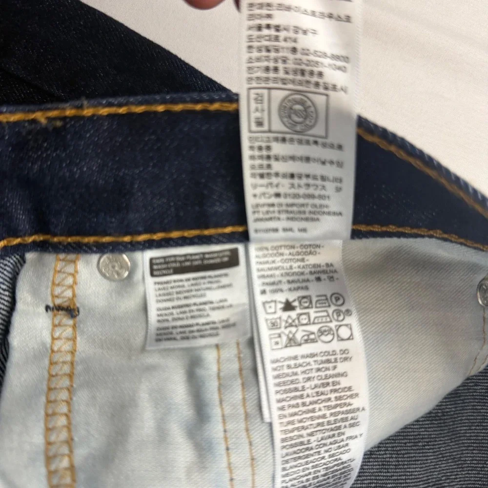 Levi's 501 Original Fit Jeans Men 34x34 Dark Wash Indigo Denim Straight Leg